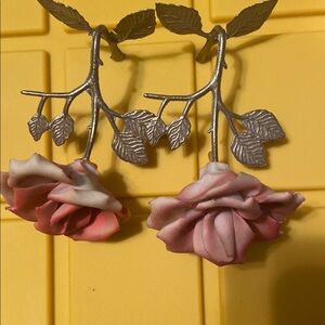 Pink Rose with metal stems